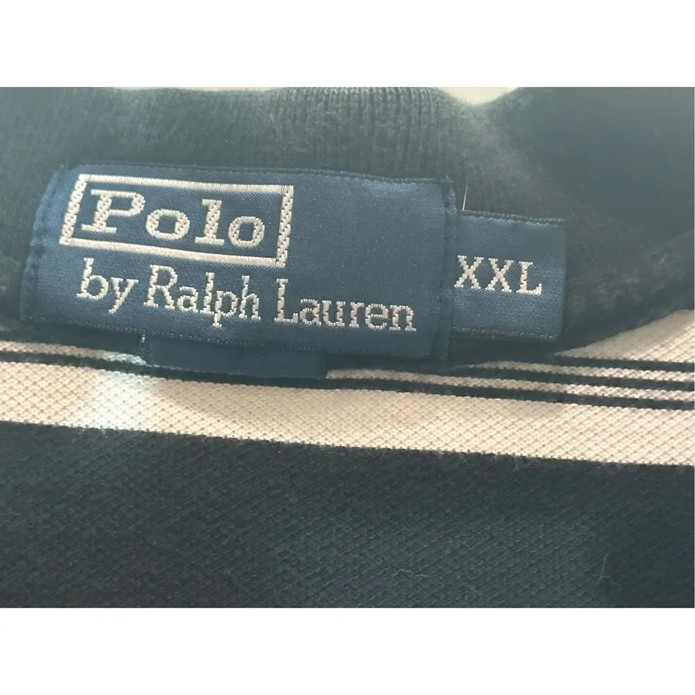Polo Ralph Lauren black and white striped polo size XXL
